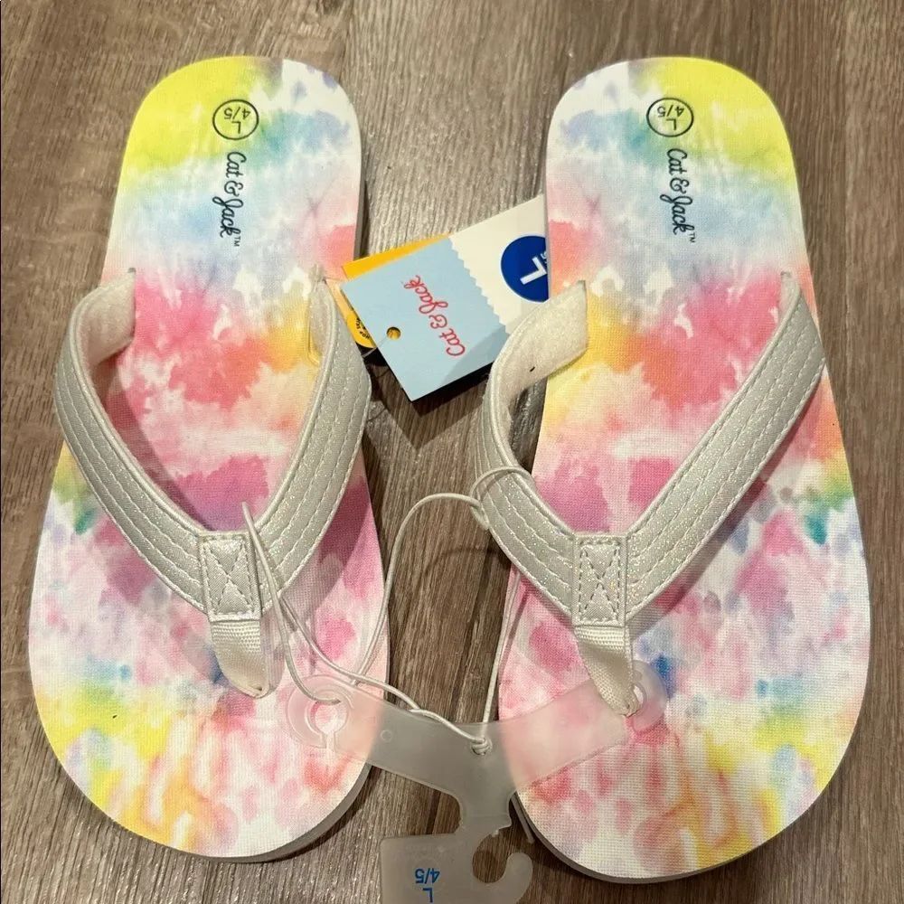 Cat & Jack Multicolor Tie-Dye Flip Flops